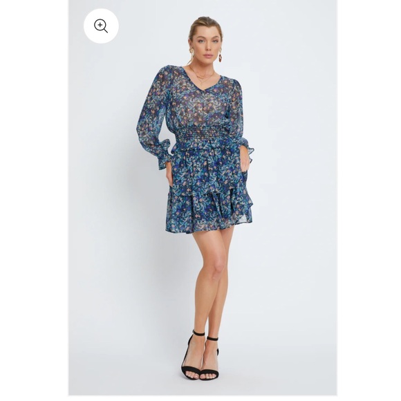 Geo Print Ruffle Layered Skirt - Picture 2 of 9